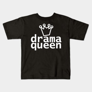 Typography Drama Queen White Text Kids T-Shirt